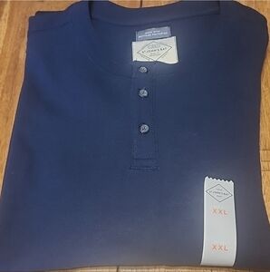 St. John's Bay Men's Deep Blue Henley Shirt - XXL